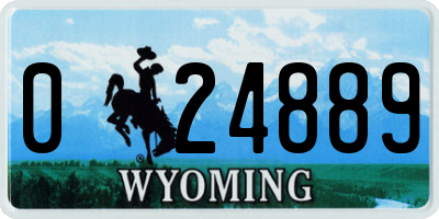 WY license plate 024889