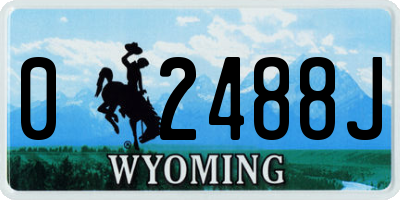 WY license plate 02488J