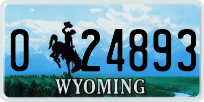 WY license plate 024893