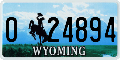 WY license plate 024894