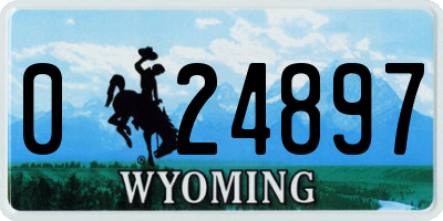 WY license plate 024897