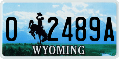 WY license plate 02489A