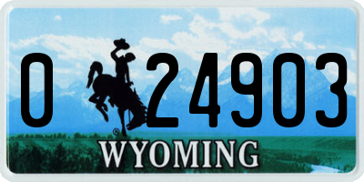 WY license plate 024903