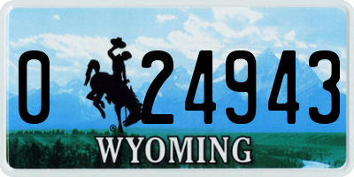 WY license plate 024943