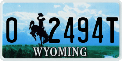 WY license plate 02494T