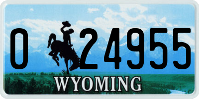 WY license plate 024955