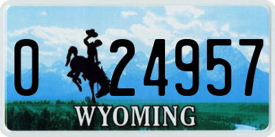WY license plate 024957