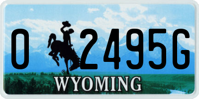 WY license plate 02495G