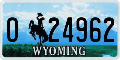 WY license plate 024962