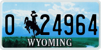 WY license plate 024964