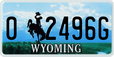 WY license plate 02496G