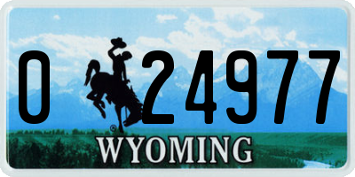 WY license plate 024977