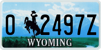 WY license plate 02497Z