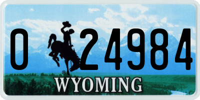 WY license plate 024984