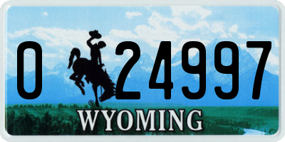 WY license plate 024997