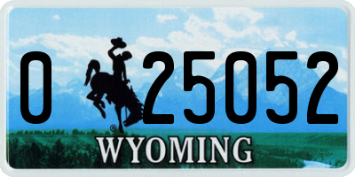 WY license plate 025052
