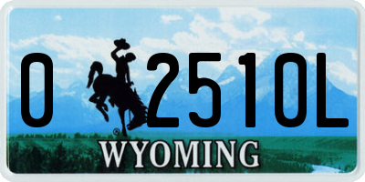 WY license plate 02510L