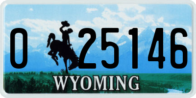 WY license plate 025146
