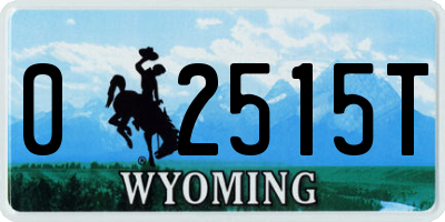 WY license plate 02515T