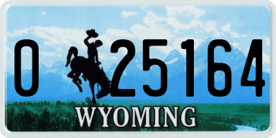 WY license plate 025164