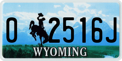 WY license plate 02516J