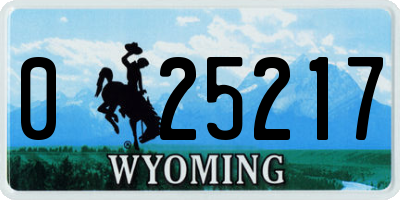 WY license plate 025217