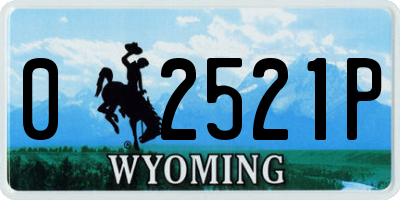 WY license plate 02521P