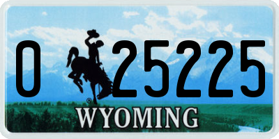 WY license plate 025225