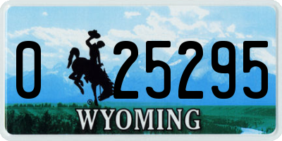 WY license plate 025295