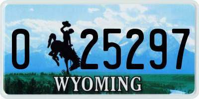 WY license plate 025297