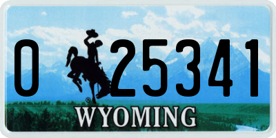 WY license plate 025341