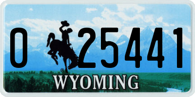 WY license plate 025441