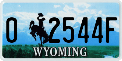 WY license plate 02544F