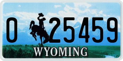 WY license plate 025459