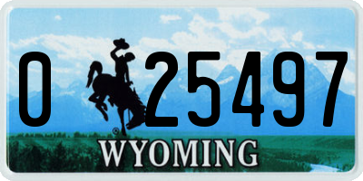 WY license plate 025497