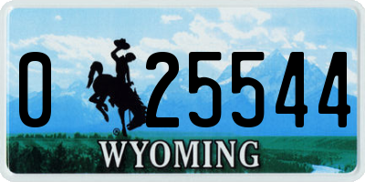 WY license plate 025544