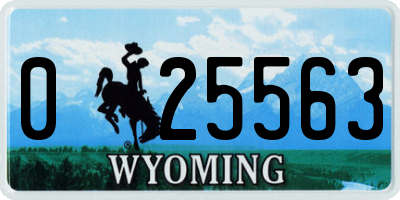 WY license plate 025563