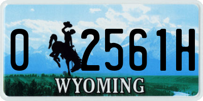 WY license plate 02561H