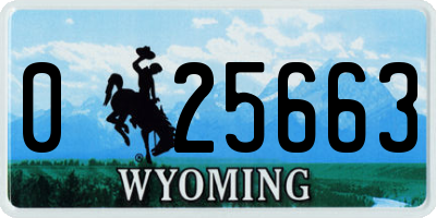 WY license plate 025663
