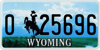 WY license plate 025696