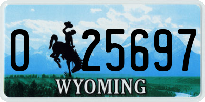 WY license plate 025697
