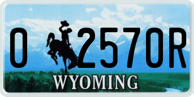 WY license plate 02570R
