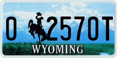 WY license plate 02570T