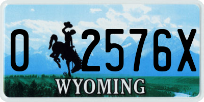 WY license plate 02576X