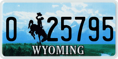 WY license plate 025795