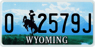 WY license plate 02579J