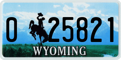 WY license plate 025821