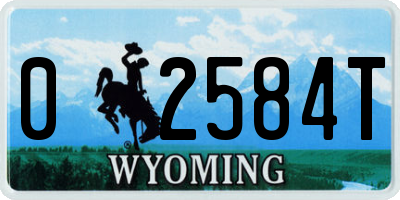 WY license plate 02584T
