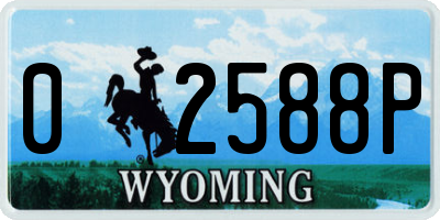 WY license plate 02588P