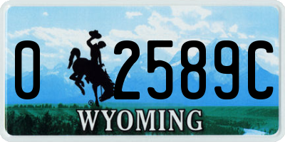 WY license plate 02589C